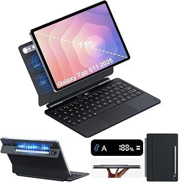 LAUDTEC Keyboard Case for Samsung Galaxy Tab S11,Quick-Set Magnetic Stand