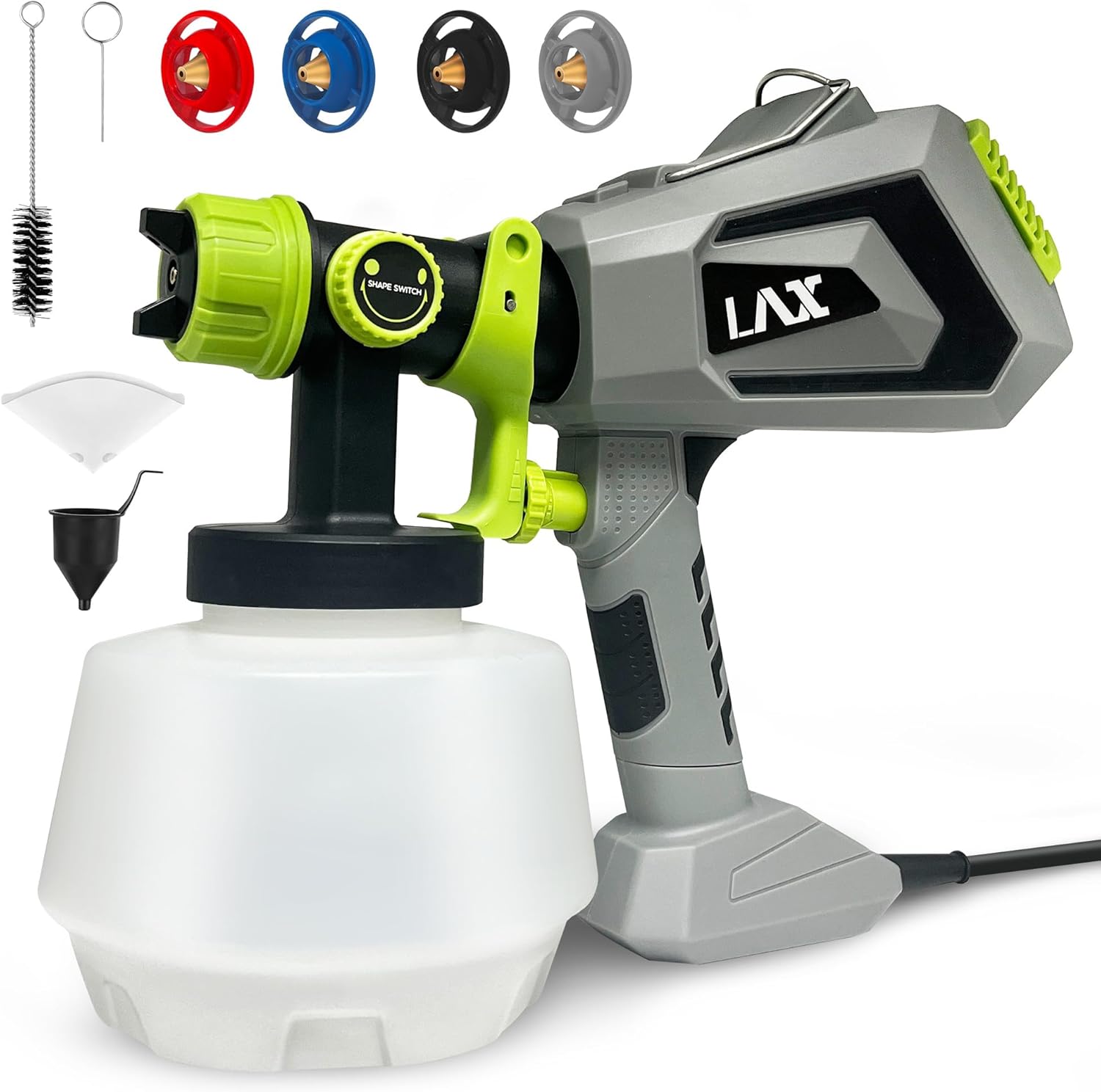 700W Paint Sprayer, Electric Paint Spray Gun with 1200ml Capacity Container, 4 Nozzle Sizes, Easy to Clean, Airless Paint Sprayer for House Painting, Cabinets, Decks, Walls, Doors, DIY Projects, etc.