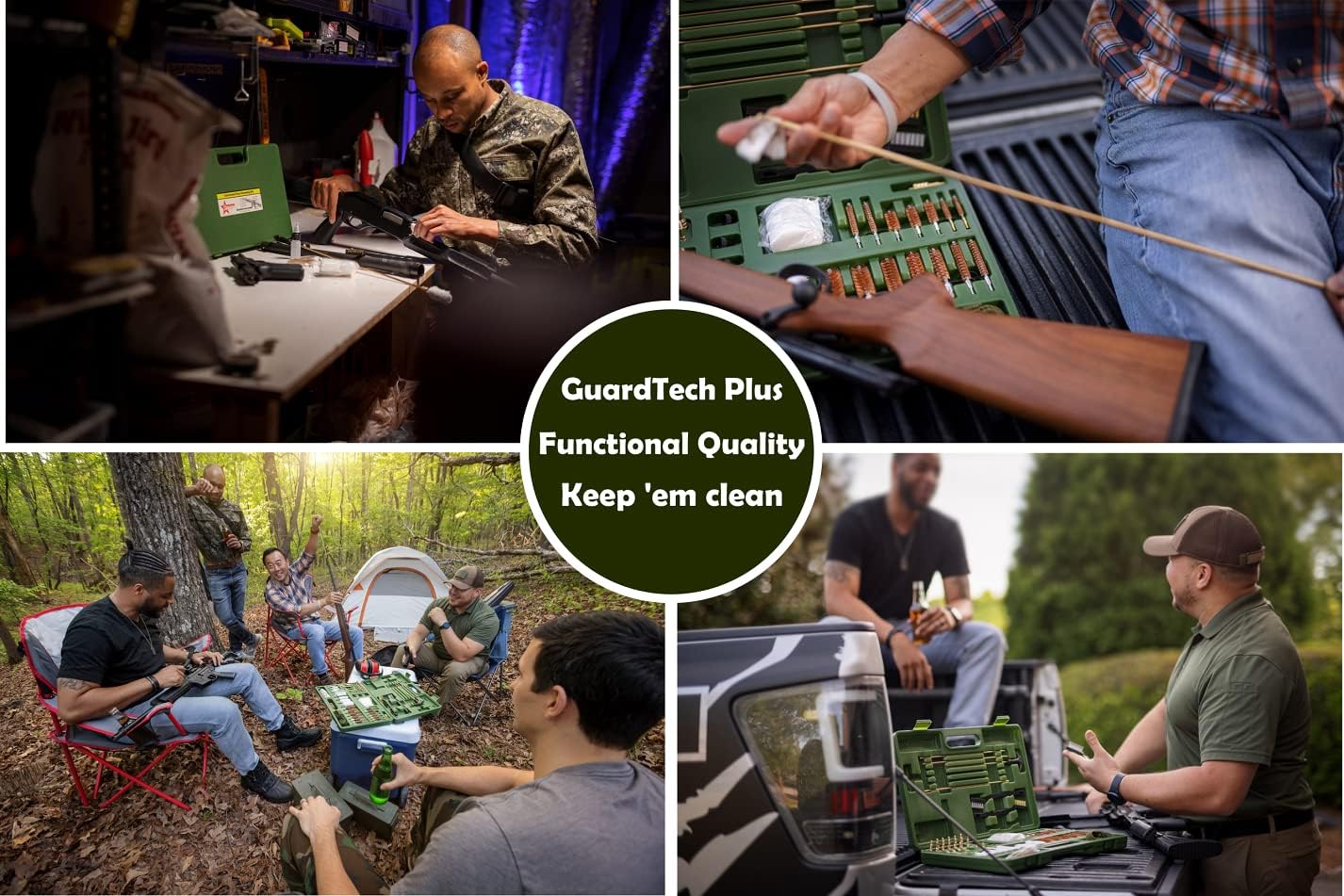 GuardTech Plus Upgraded Universal Gun Cleaning Kit for Guns, 9mm, Pistol, Rifle, Shotgun, Handgun, Airsoft, Solid Brass, Shooting Hunting Accessory Rifle Cleaning Kit : Sports & Outdoors