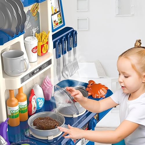 Miniatura 3 de Juego de cocina para niñas, juego de cocina para niños de 3 a 5, 46 piezas de accesorios de cocina de juguete para niños y niñas, juguetes de cocina