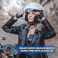 Vista 6 de Kit de hebilla de liberación rápida para casco, adaptador de correa de barbilla con trinquete de acero inoxidable para cascos de motocicleta, fácil