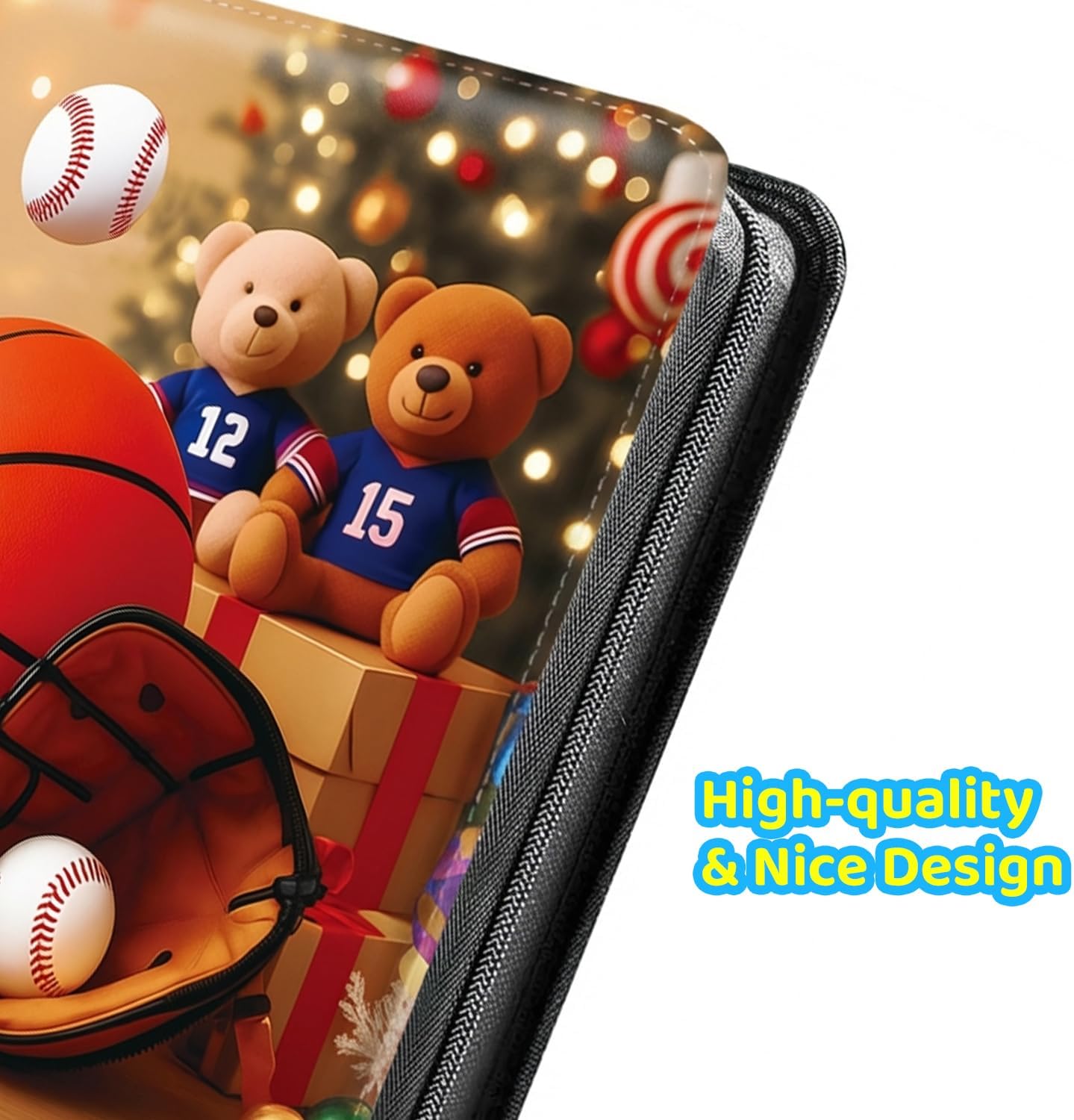 900 Pockets Trading Sports Card Binder with Sleeves, Zipper Card Binder for Baseball Football Soccer Basketball Cards, 50 Removable Pages, 3 Ring Leather Card Folder, Gifts for Card Collector
