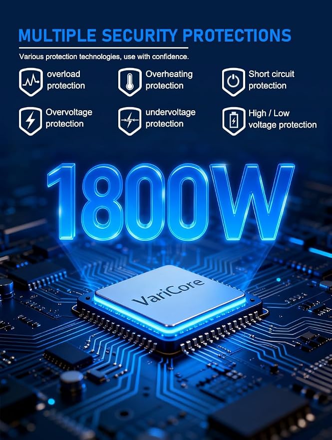 Inversor de Onda Pura 1800W 12V a 220V con Pantalla LCD miniatura 3