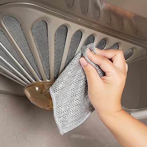 Miniatura 7 de Paño multifuncional de alambre antiarañazos, paño de cocina de alambre de acero, paño de cocina de alambre multiusos, frota y limpia para platos,
