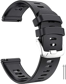 ANBEST 20mm Pulsera Compatible con Garmin Forerunner 245/Vivoactive 3/Forerunner 645 Correa, Silicona de Repuesto Correa para Garmin Venu/Venu SQ/Venu 2 Plus/Vivomove HR Smart Watch, Negro