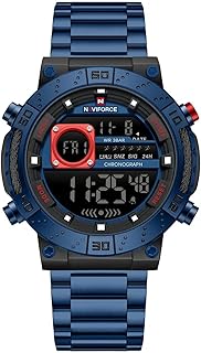 نافي فورس 9241S - ساعة انيقة للرجال بسوار من الستانلس ستيل بلون اسود/ازرق/ازرق