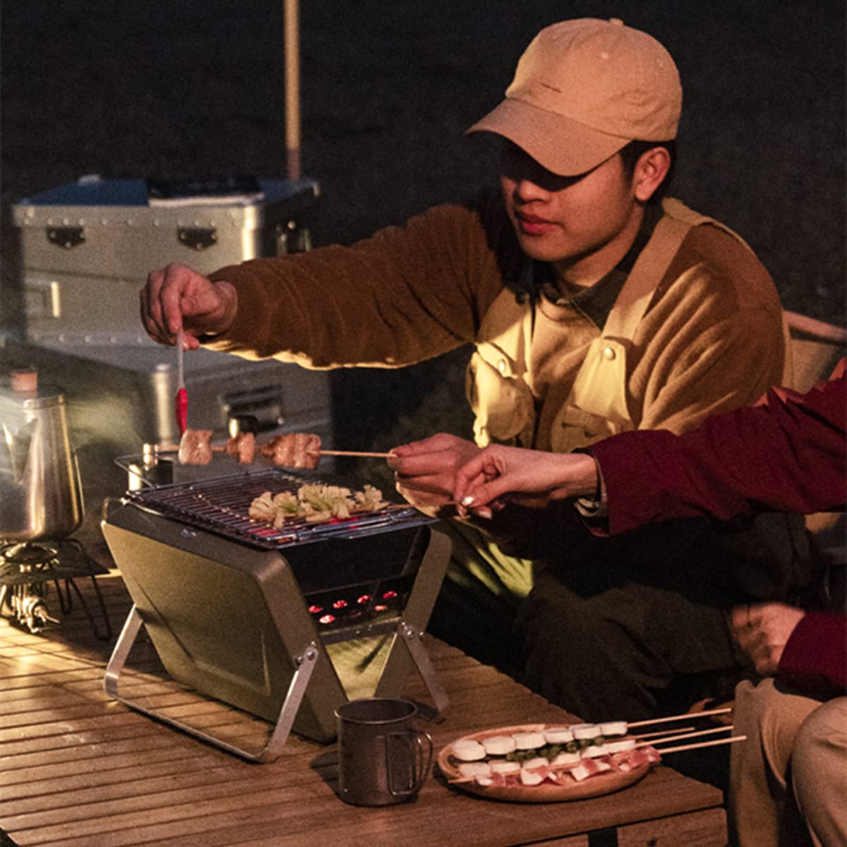 Składane przenośne, lekkie narzędzia do grillowania i na świeżym powietrzu Kemping Podróże Pikniki Ogród Plaża P,Grill ogrodowy