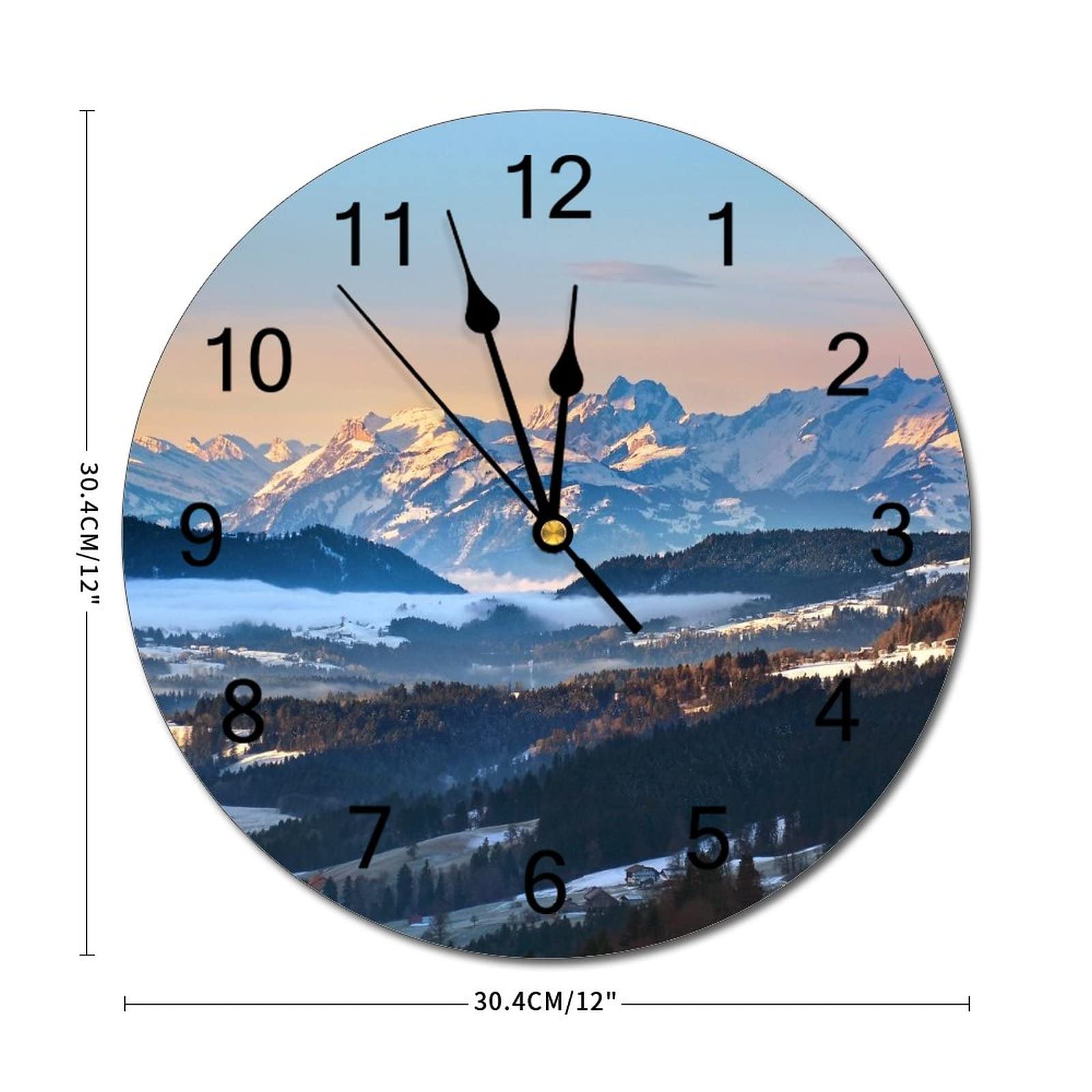 Amazon.com: Cheyan Wall Clock Silent Non Ticking PVC Clocks, Gery