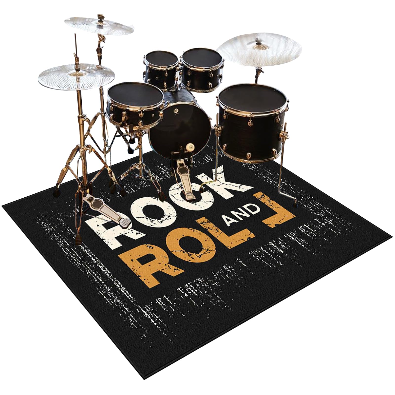 Qesjodfu Drum Rug Drum Mat Non-Slip Soundproof Carpet Professional Drum Carpet Non-Slip Rugs Drum Carpets for Drummers Outdoor Electronic Drum Set Practice Music Rug Drumming Drum Rugs 120 x 80 cm