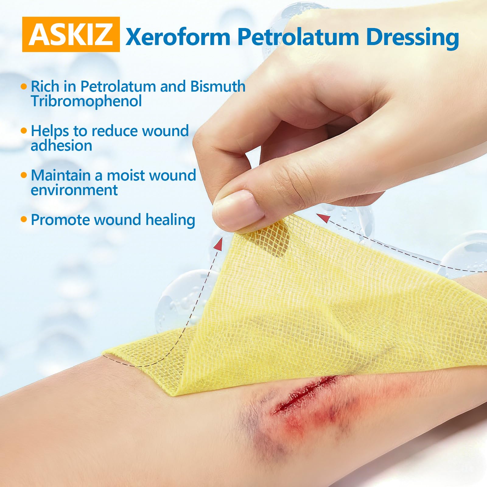 40 Pack Medical Xeroform Petrolatum Dressing Patch,4"x4"Non-Adherent Gauze Pads,Soft Fine Mesh Gauze Patch for Wound Care,Burns,Lacerations,Skin Grafts & Surgical Incisions,Individual Packaged — Amazon image 4