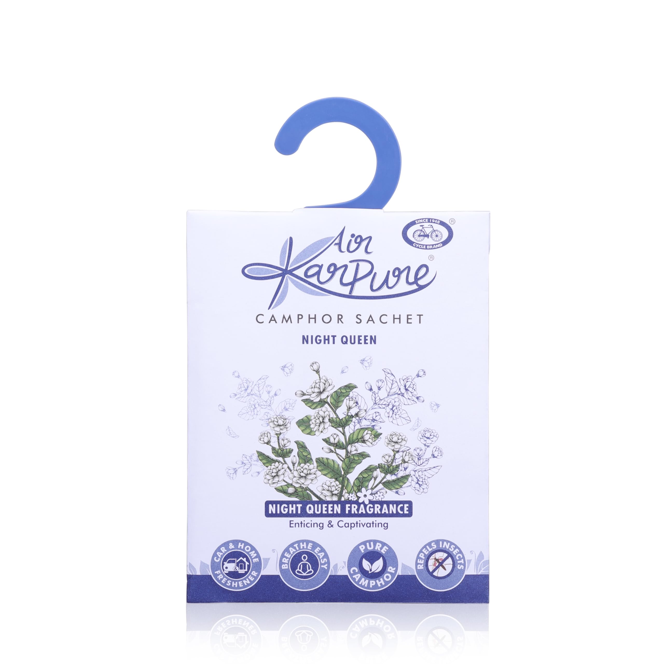 Cycle Pure Karpure Camphor Sachet - Pack of 3 | Air Freshener for Wardrobe, Home, Office, Bathroom, Car | Floral Musk, Eucalyptus, Night Queen| Each Lasts up to 30 Days 2