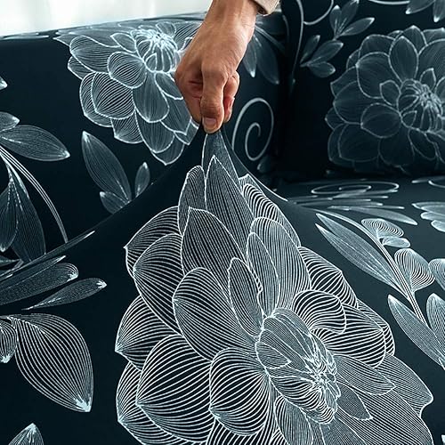 Vista 38 de HOTNIU Funda de sofá seccional de 2 piezas, funda elástica suave para sofá en forma de L, funda de sofá modular moderna con estampado para sala