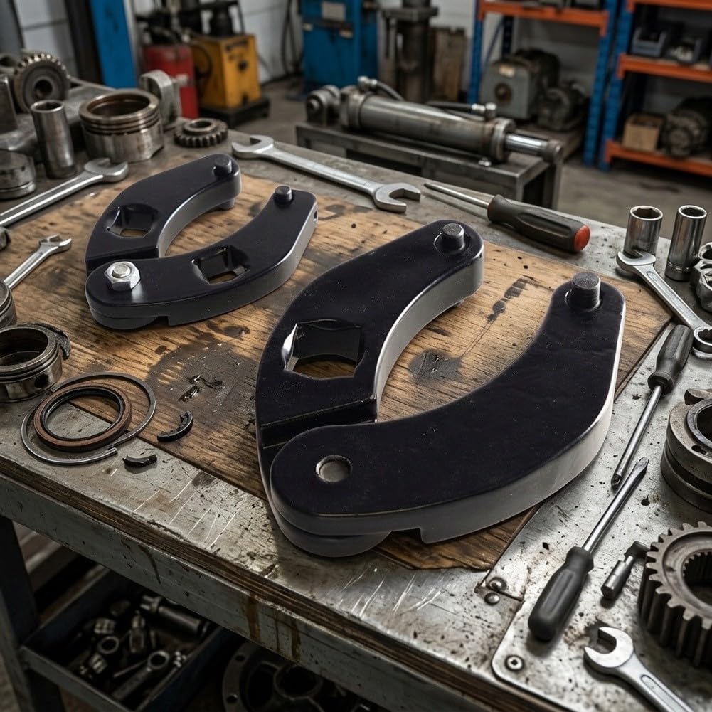 Verstellbares Hydraulik-Stopfbuchsenmuttern-Schlüsselset für Landmaschinen und Baugeräte, 2 Zoll bis 6 Zoll Abdeckung mit Vierkant-Antrieb und Arretierstiften zur sicheren Demontage