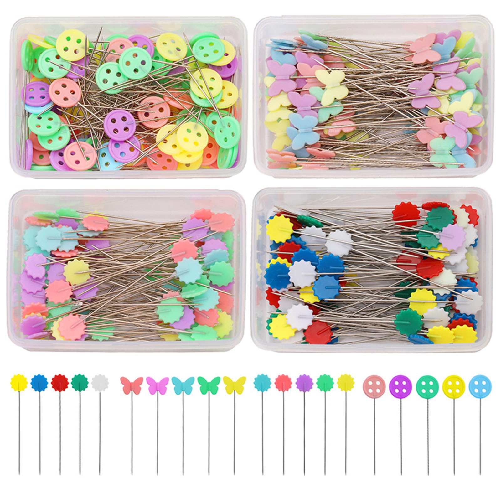 carotoe Sewing Pins Fixed Position Needle Flower Head Pins Dressmaking Straight for Sewing Projects Straight Quilting Flower Head Dressmaking for Fabric
