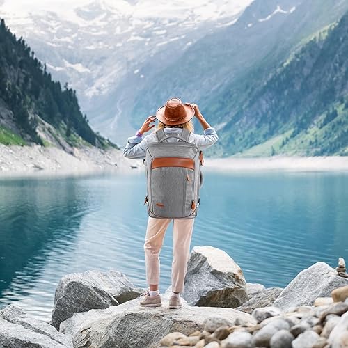 Miniatura 9 de Mochila de transporte, mochila extra grande de 40 L aprobada por aerolíneas con 3 cubos de embalaje para mujeres y hombres, resistente al agua,