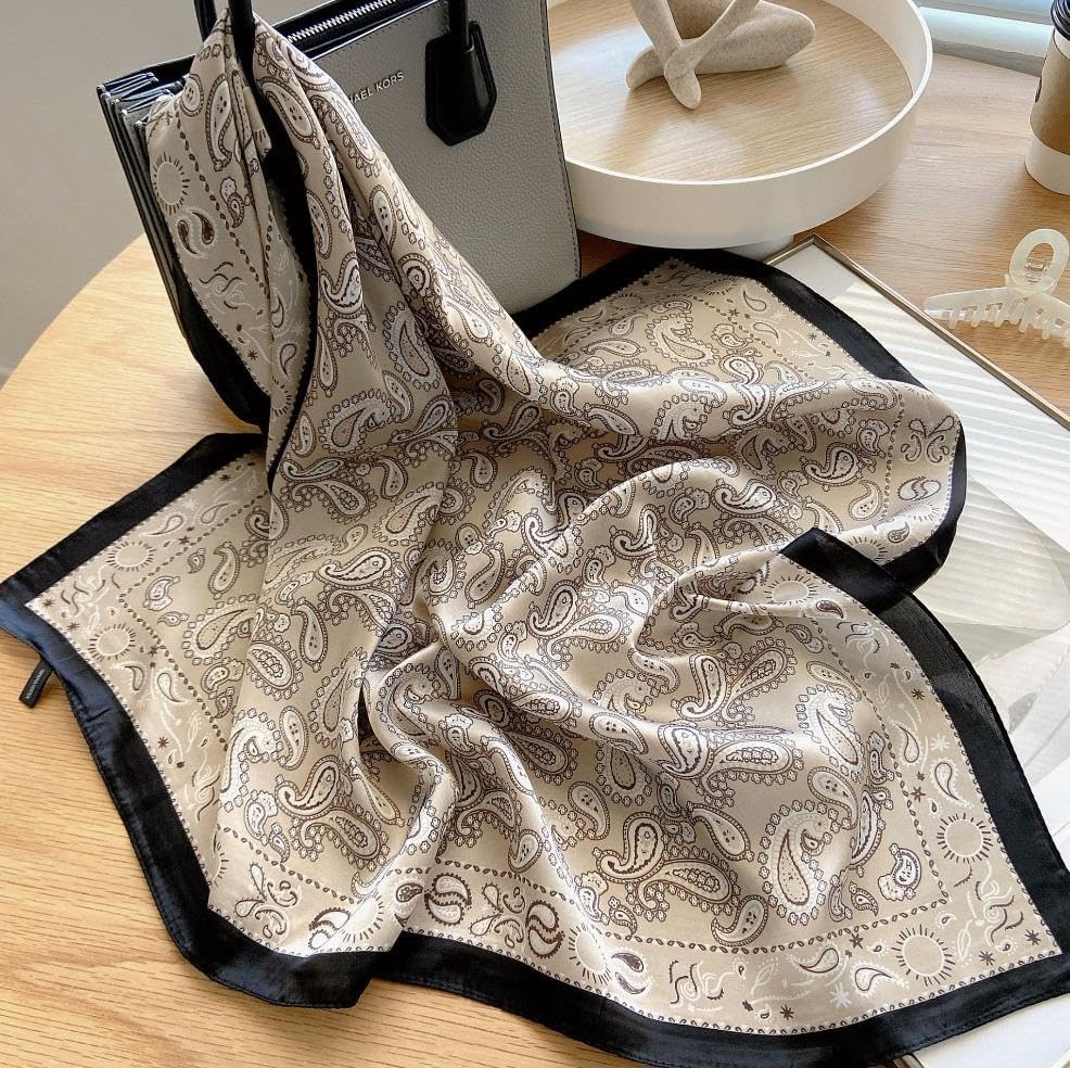 美品 ☆TIFFANY☆ スカーフ 大判 花 格子 ペイズリー シルク ブラック ブラックグリーン クラシック ボヘミアン スカーフ ネッカチーフ ペイズリー柄 ストール スクエアスカーフ