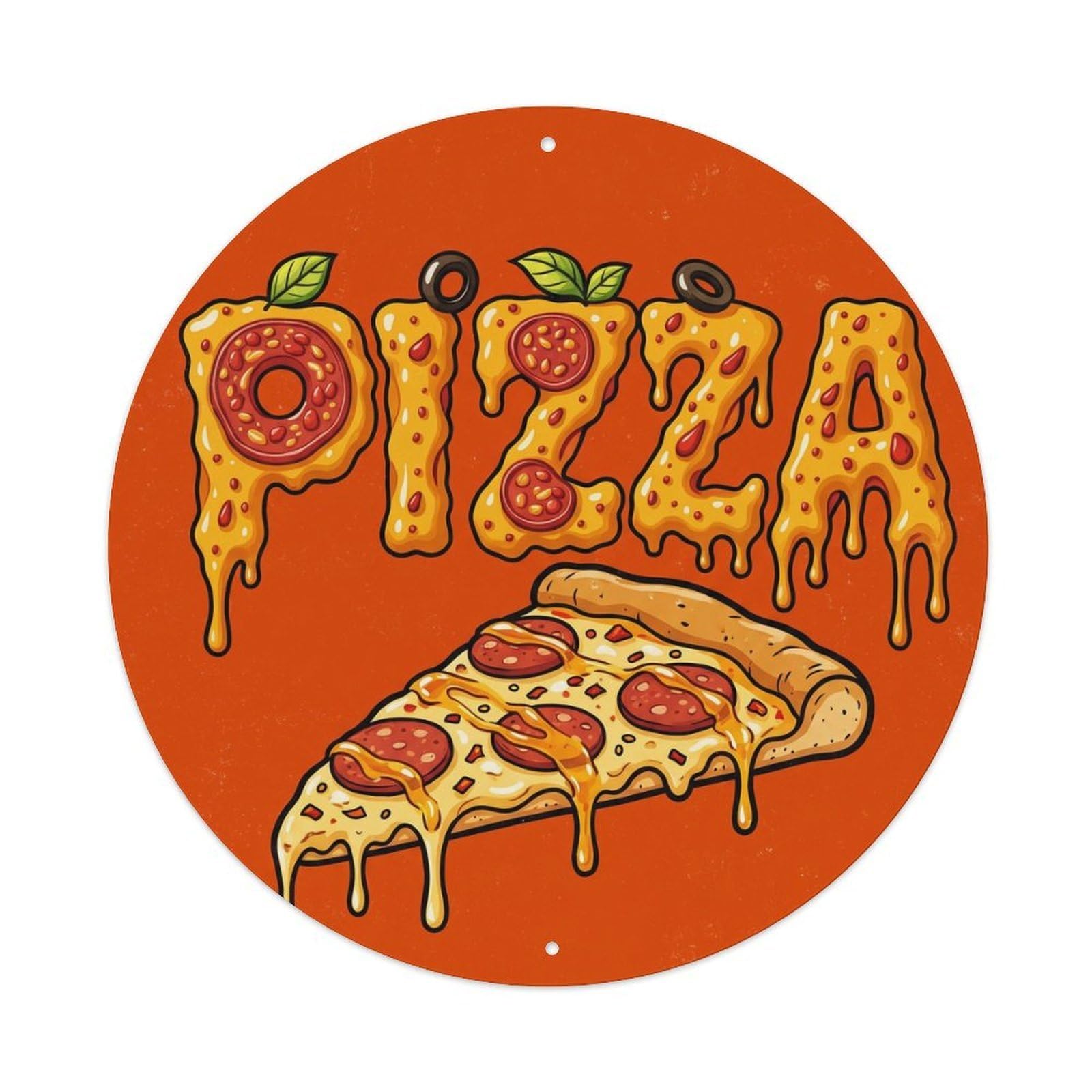Huiyhb 8X8inch(20X20cm) Vintage Pizza Slice Hot Honey Metal Tin Sign