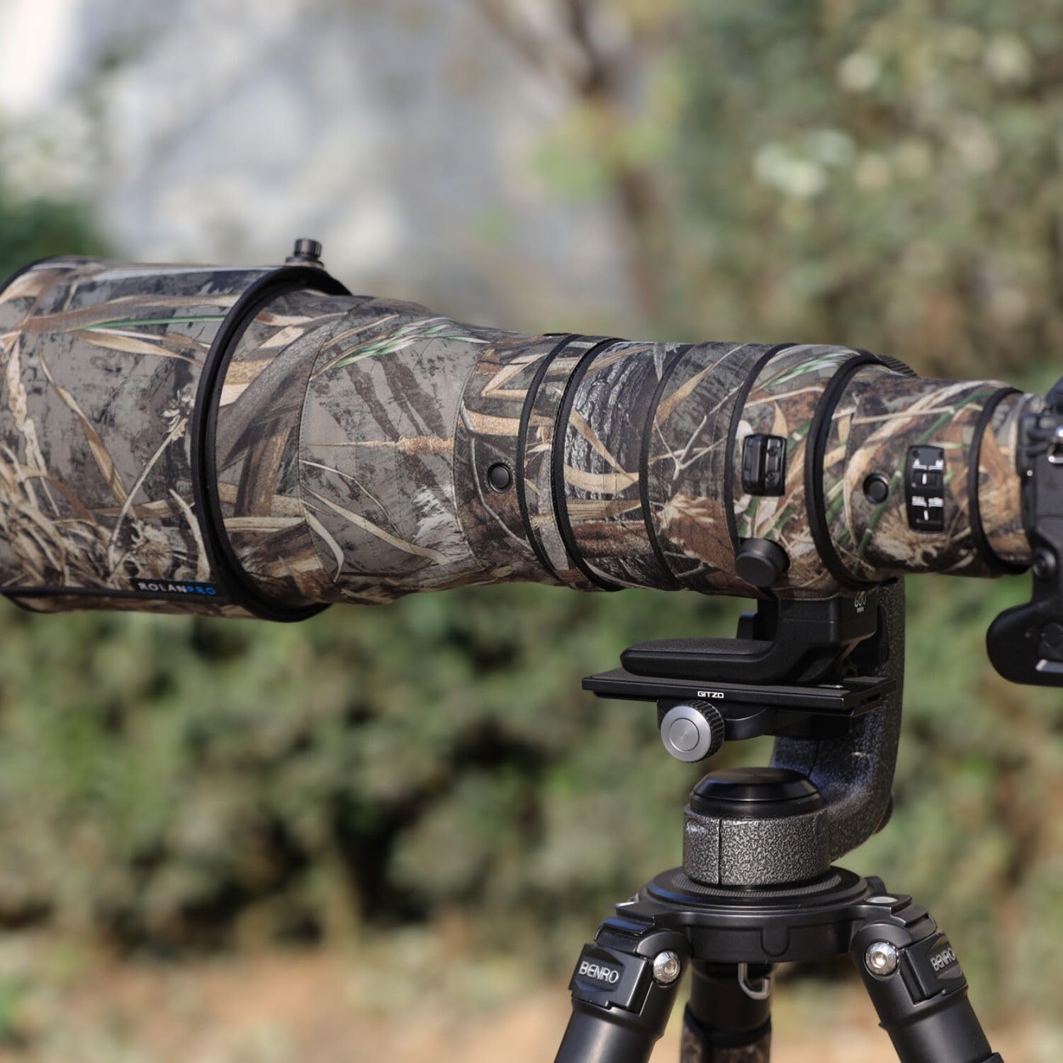 ROLANPRO Wasserdichter Lens Coat kompatibel mit Nikon Z 800mm F6.3 VR S, Camouflage Regenschutz Objektivschutzhülle Vogelbeobachtung Naturfotografie - #9 Gras-Tarnmuster