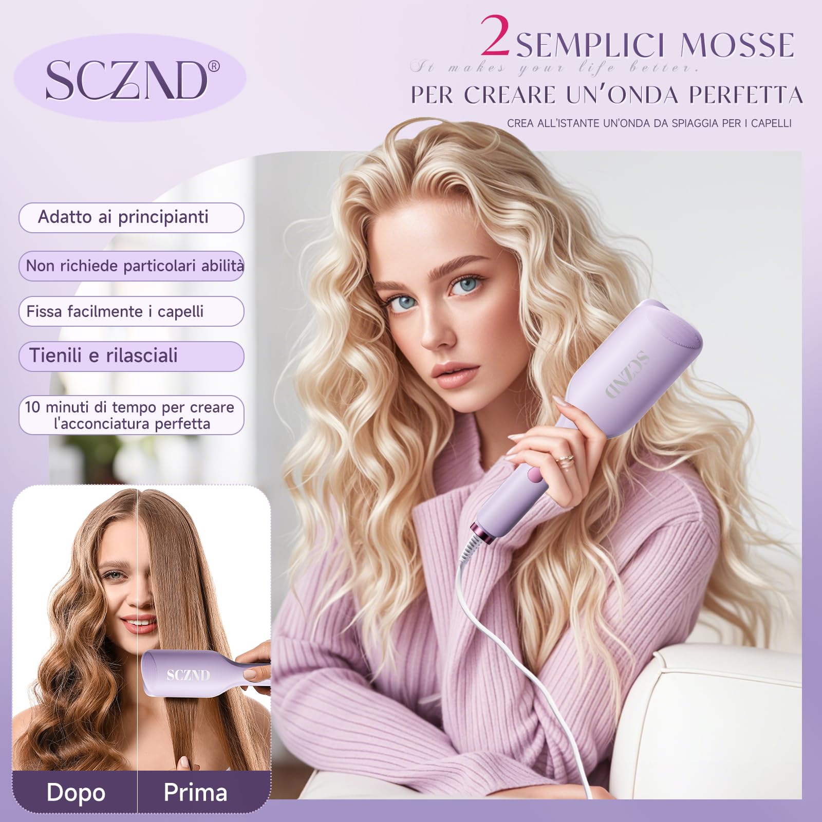 Piastra Onde per Capelli 32mm, Piastra Beach Waves per Principianti, Ondulatore per Capelli con 2 Barili 11 Temperature per Ragazze, Facile da Usare, Spegnimento Automatico dopo 1 Ora