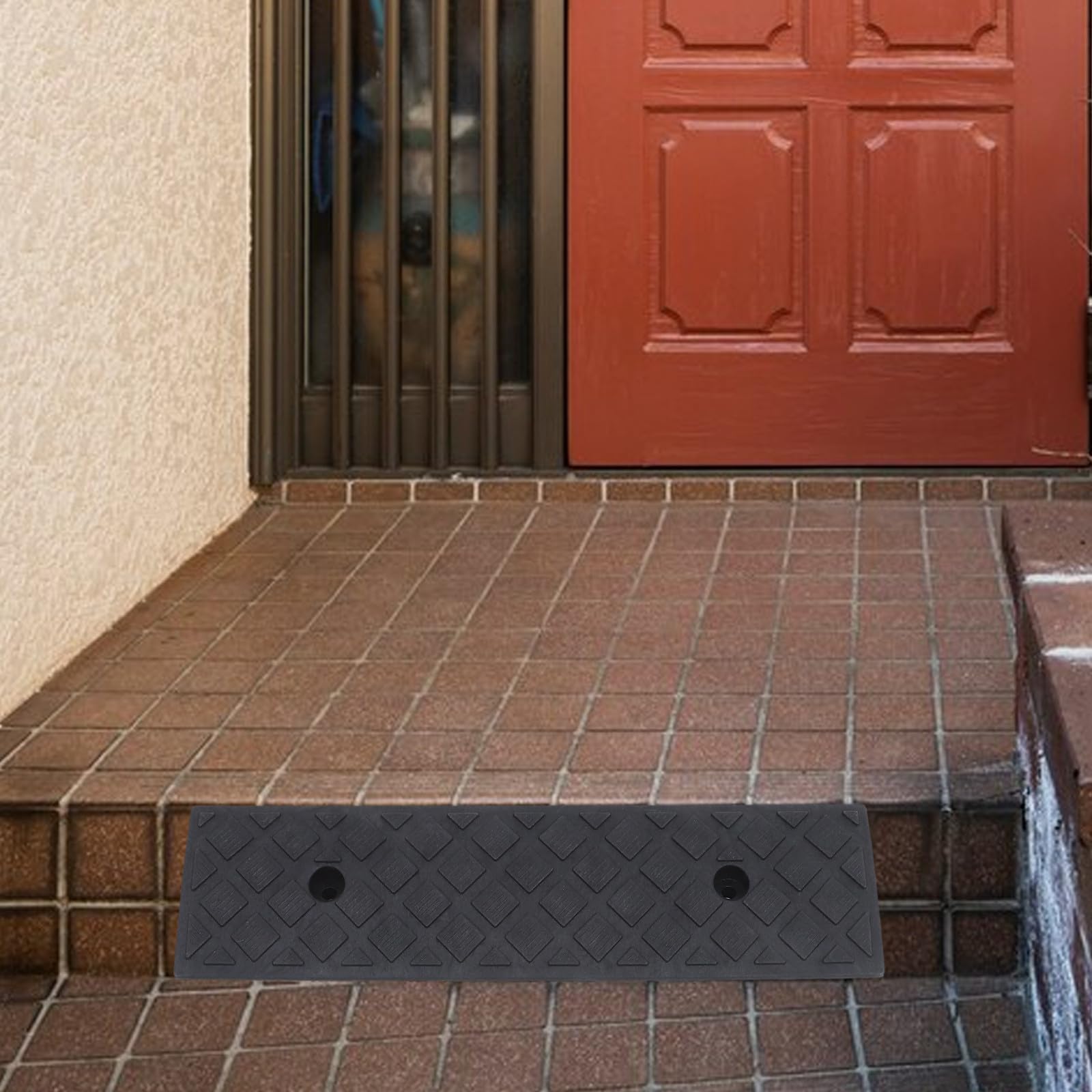Rampas de Acceso para Vehículos 2 Piezas Plástico Negro 50X13X4 CM Antideslizantes para Uso en Garajes y Rampas de Bordillo para Sillas de Ruedas
