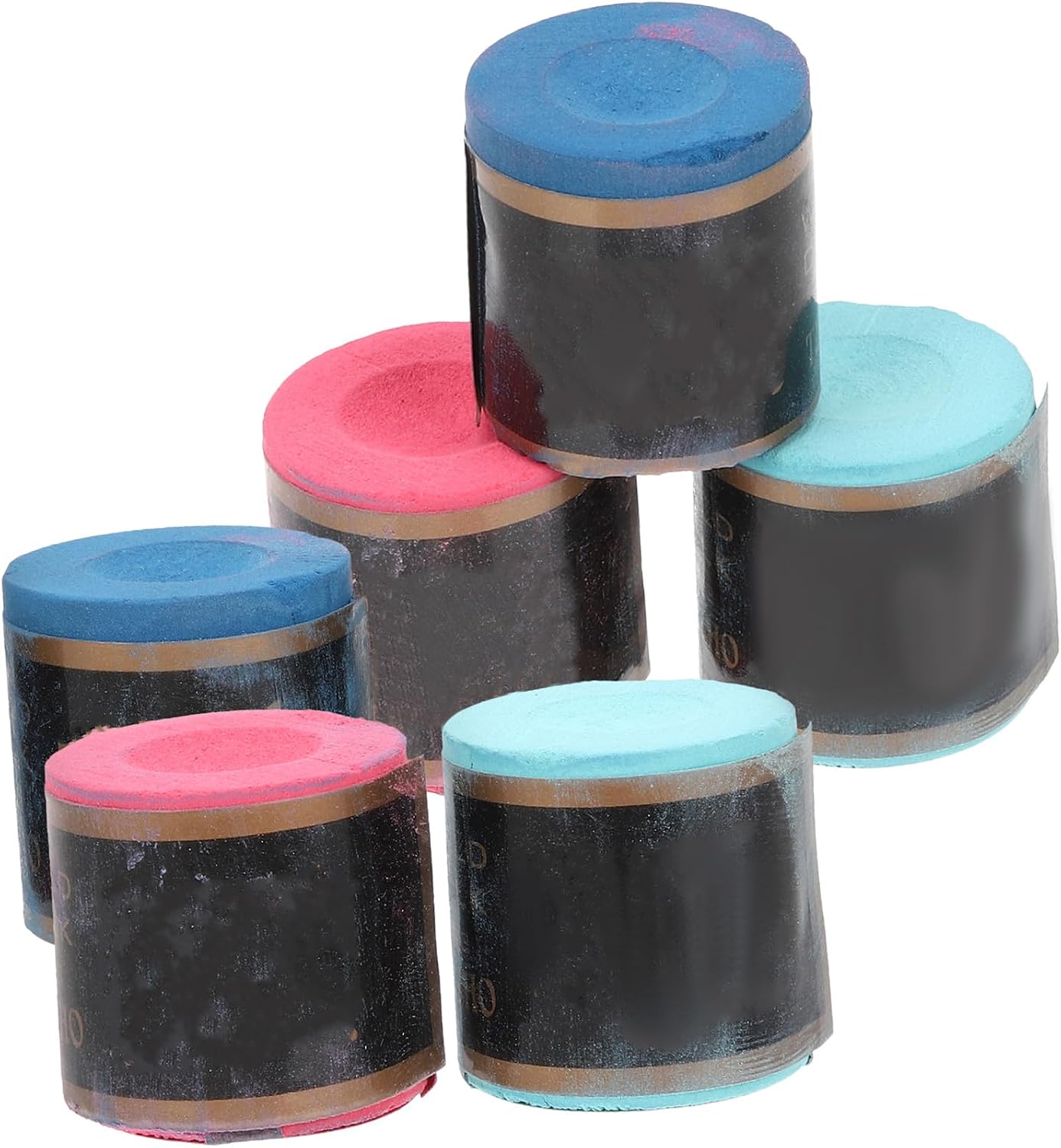 balacoo 6pcs Portable Billiard Pool Chalks Durable Cue Chalk for Enhanced Grip and Control for Snooker and Pool Table Accessories Blue Red Green