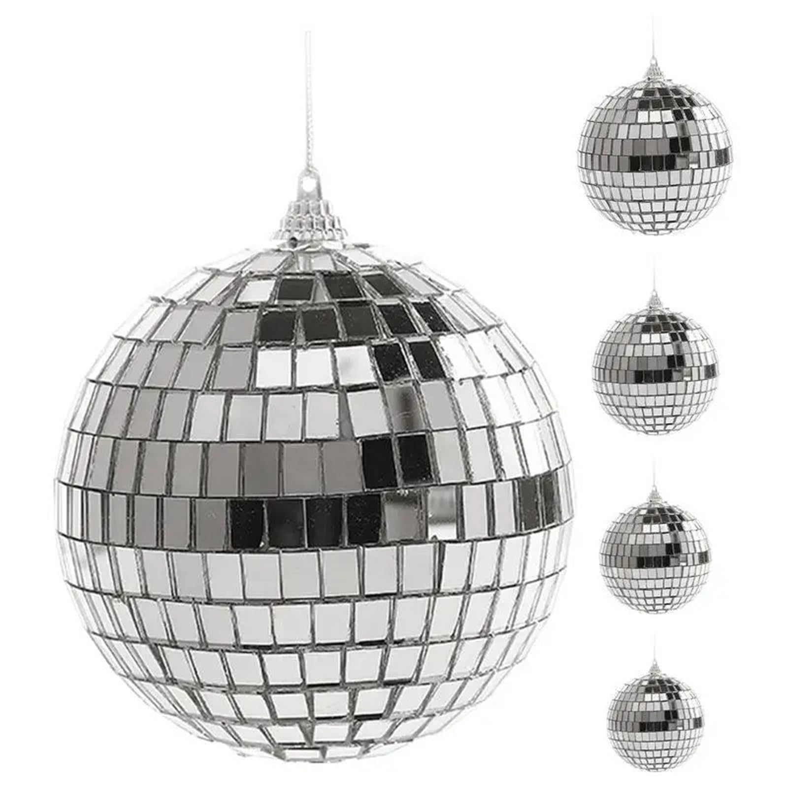 Bola Discoteca Mini bola de discoteca con espejo, luz escenario reflectante giratoria cristal plateado brillante for bodas, fiestas, Navidad, decoración del hogar y KTV(2CM 12 pieces)