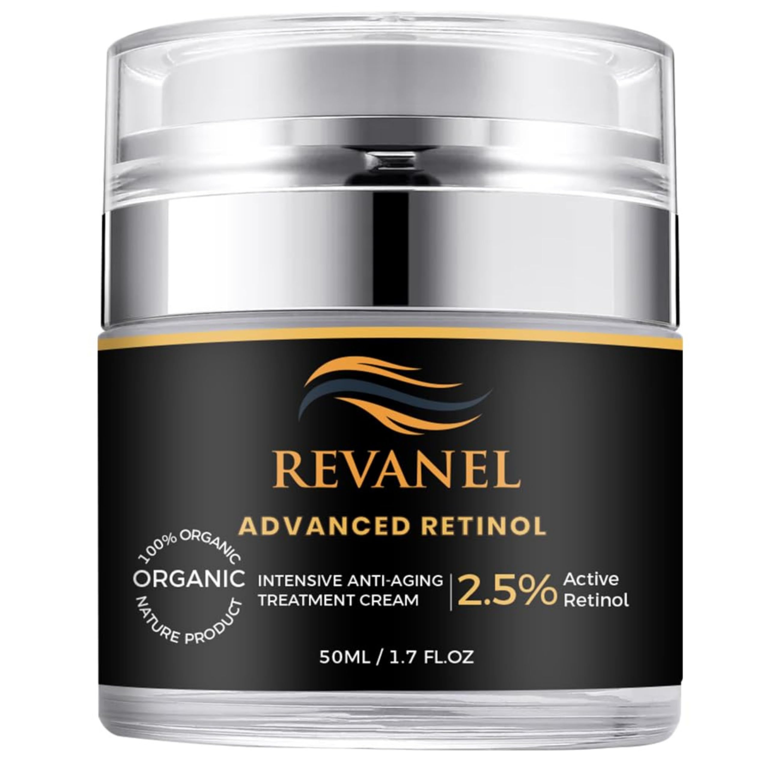 Advanced Retinol 100% Organic Intensive Anti-Aging Treatment Cream – 2.5% Active Retinol Moisturizer for Face & Neck, Reduces Wrinkles, Improves Skin