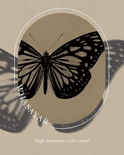 Miniatura 4 de WHASAYART Arte de pared enmarcado dorado para sala de estar, impresiones de pintura de mariposas, arte de Halloween de academia oscura, decoración