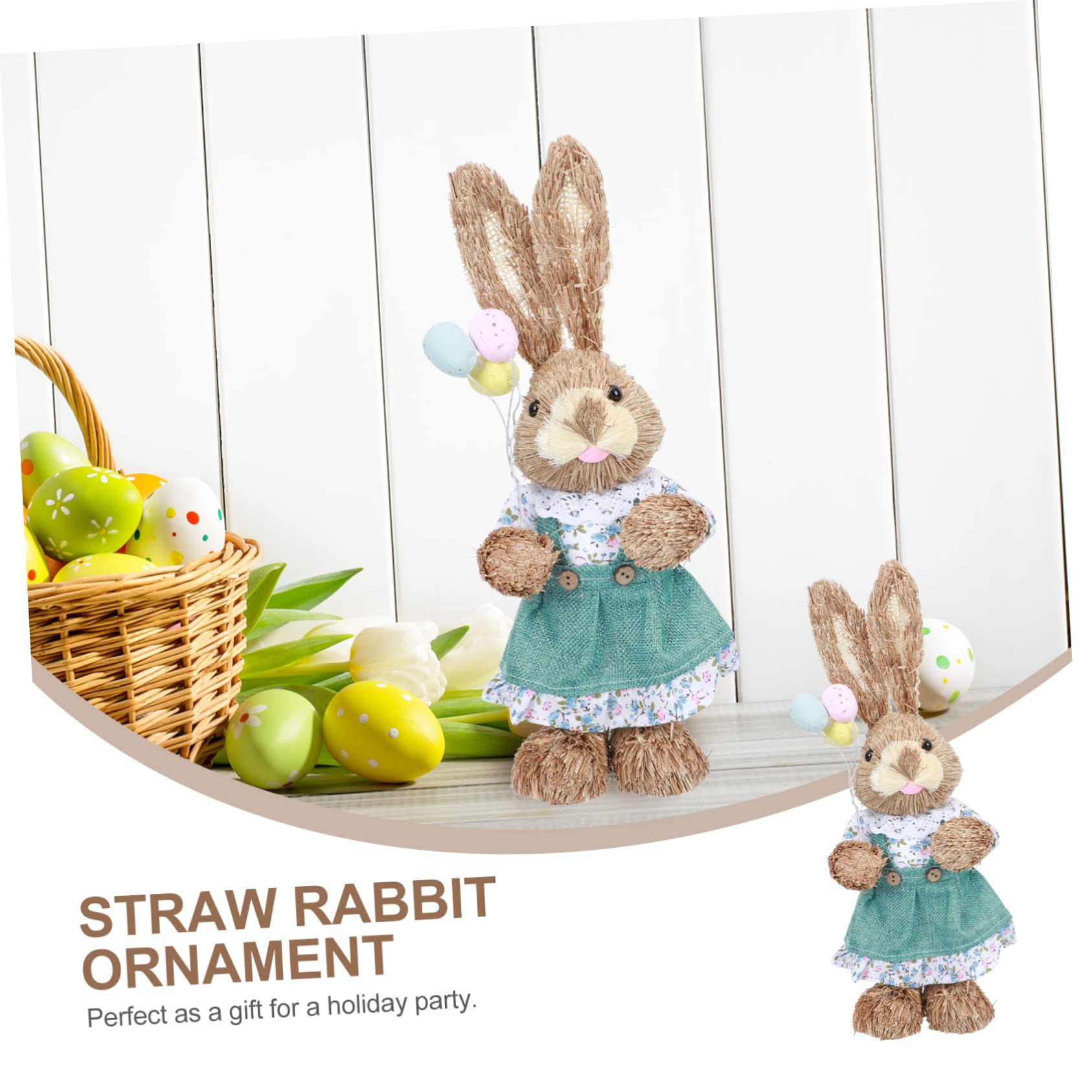 OUNONA 2 Piezas Conejo De Decoraciones De Primavera para El Hogar Cesto Tejido Adorno De Conejo Jardín De Fiesta De Pascua Juguetes Antiguos Artificiales para 35c Algodón Auto Regalo