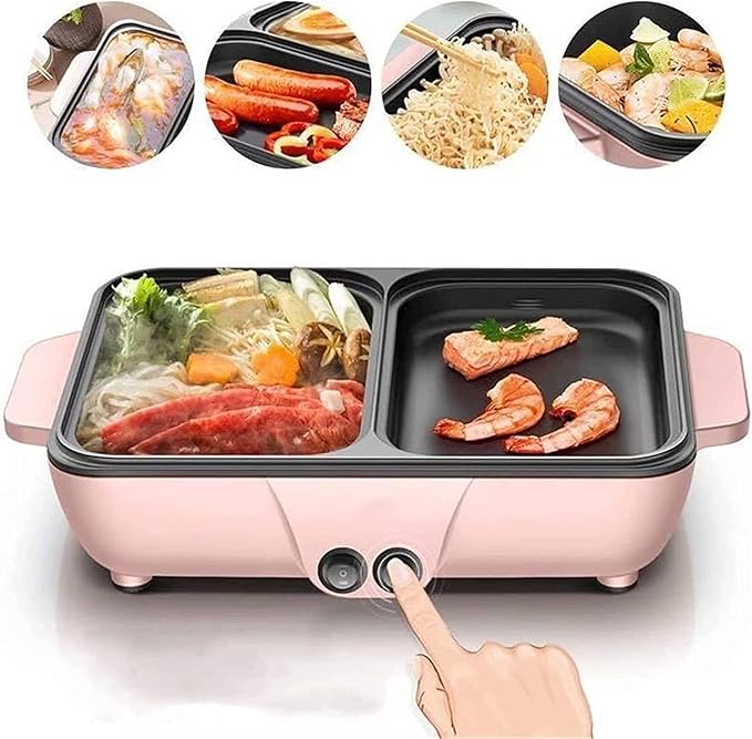 Olla Eléctrica CIRCIR 1200W Multifuncional Parrilla y Fondue, Rosa miniatura 5