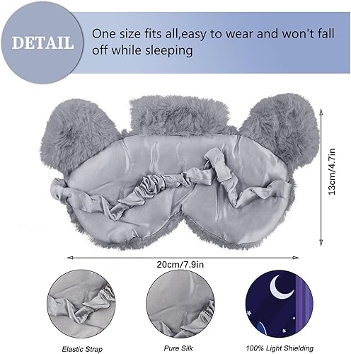 Vista 47 de Lindas máscaras para dormir, máscara de ojos de gato de dibujos animados, máscara de felpa para dormir y venda de viaje, divertida sombra de ojos