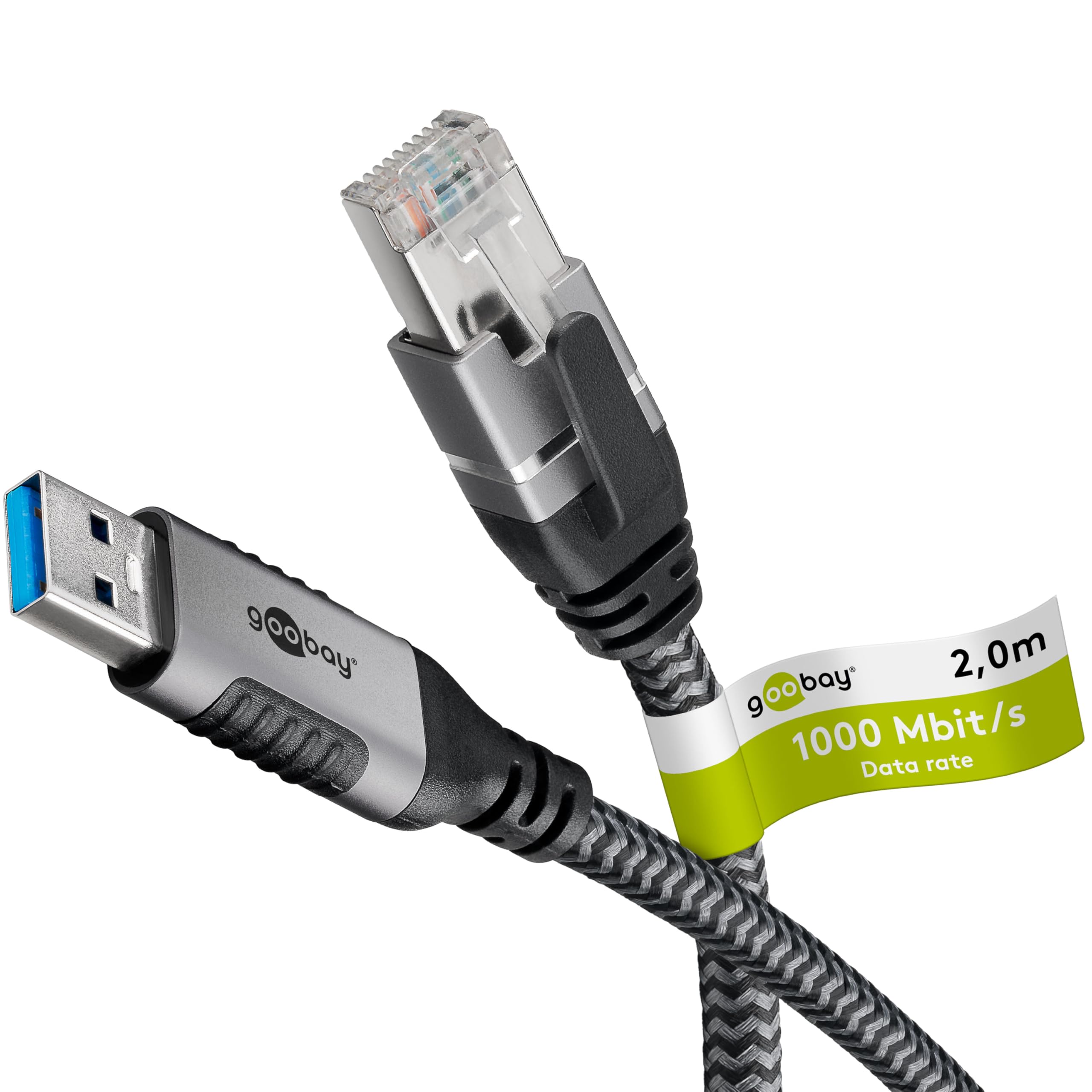 goobay LAN-Adapter Ethernet-Kabel USB-A 3.2 Gen1 Stecker > RJ-45 Stecker