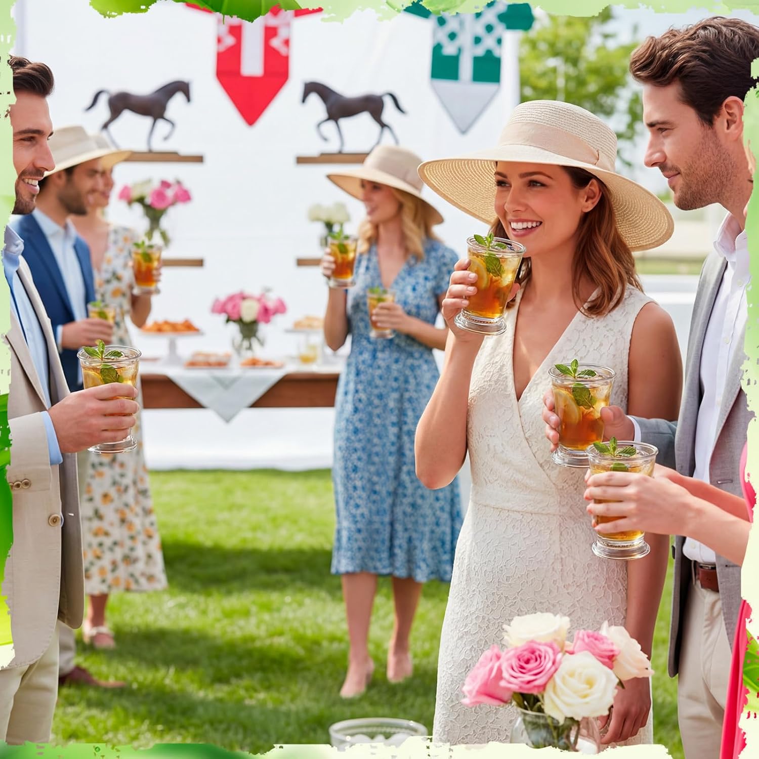 Yungyan 10 Pcs Mint Julep Cups 10 oz Clear Glass Cocktails Cups for Party Bar Home Restaurant Mint Julep Glasses for Beer Juice Beverage Drinking Derby Party Supplies