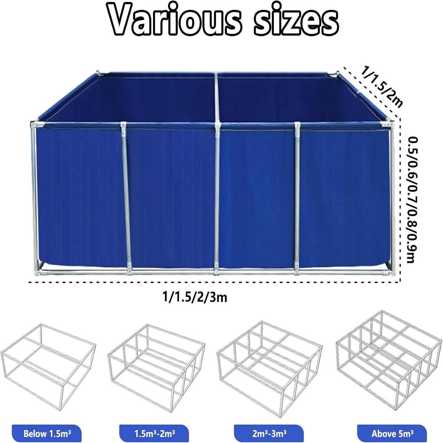 Durable Outdoor Aquaculture Tank with Bracket, Portable Fish Farming Pond for Irrigation & Aquatic Use, Heavy-Duty Water Cistern for Aquaculture Solutions