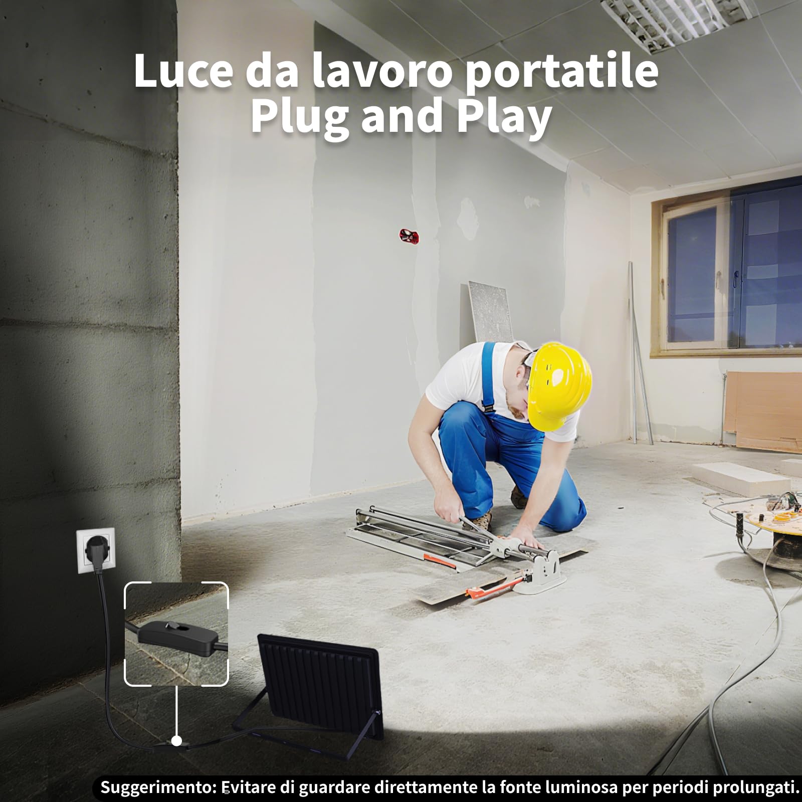 Lux Straes Faretto LED da Esterno 150W, Faro led IP66 Impermeabile 16500LM, Luce 6500K Bianco Giorno con Spina, per Campo Sportivo, Magazzino, Parcheggio, Giardino, Garage, Terrazza