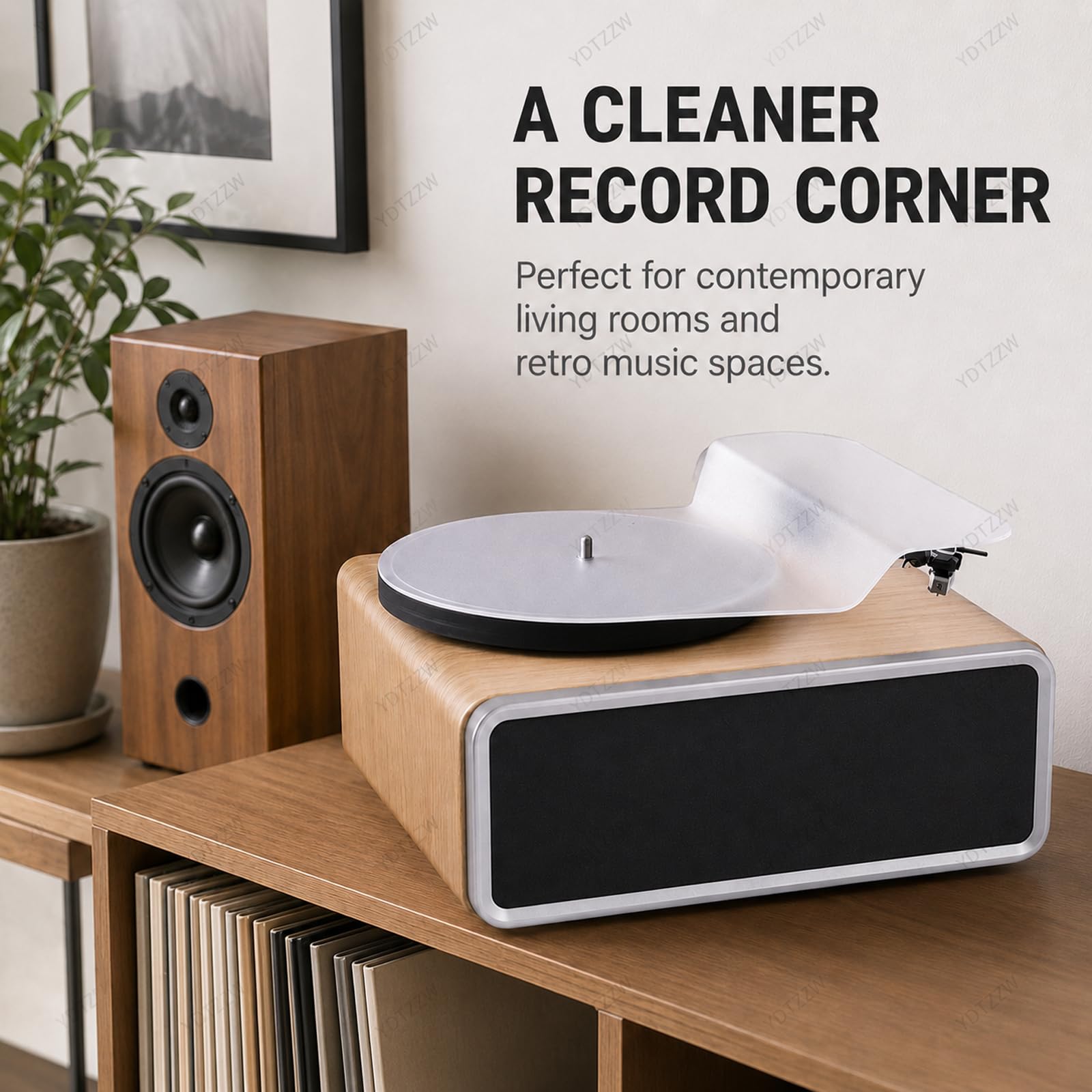 Coperchio antipolvere per giradischi in acrilico satinato, protezione per giradischi in vinile, blocca la polvere, protegge i dischi e migliora la qualità del suono, perfetto per soggiorni moderni e