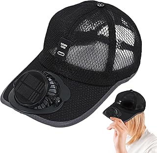 [Mcnkoow] ソーラーファン付き野球帽 ソーラーファンハット ソーラーファン帽子 扇風機付きキャップ サンバイザー帽子 冷却ファン付きアウトドアスポーツ帽子 ビーチハット 夏のUVカットメッシュハット ユニセックス 太陽光発電/USB充電