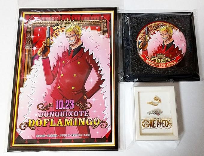 Amazon ドフラミンゴ バースデー 缶バッジ ブロマイド リング ワンピース 麦わらストア アニメ 萌えグッズ 通販