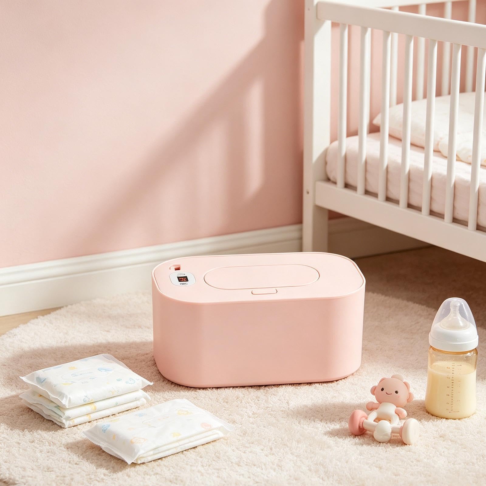 Chauffe-lingettes Humides avec Contrôle Intelligent de La Température. Distributeur de Lingettes Humides. Chauffe-lingettes Humides, Présentoir Pink Tem