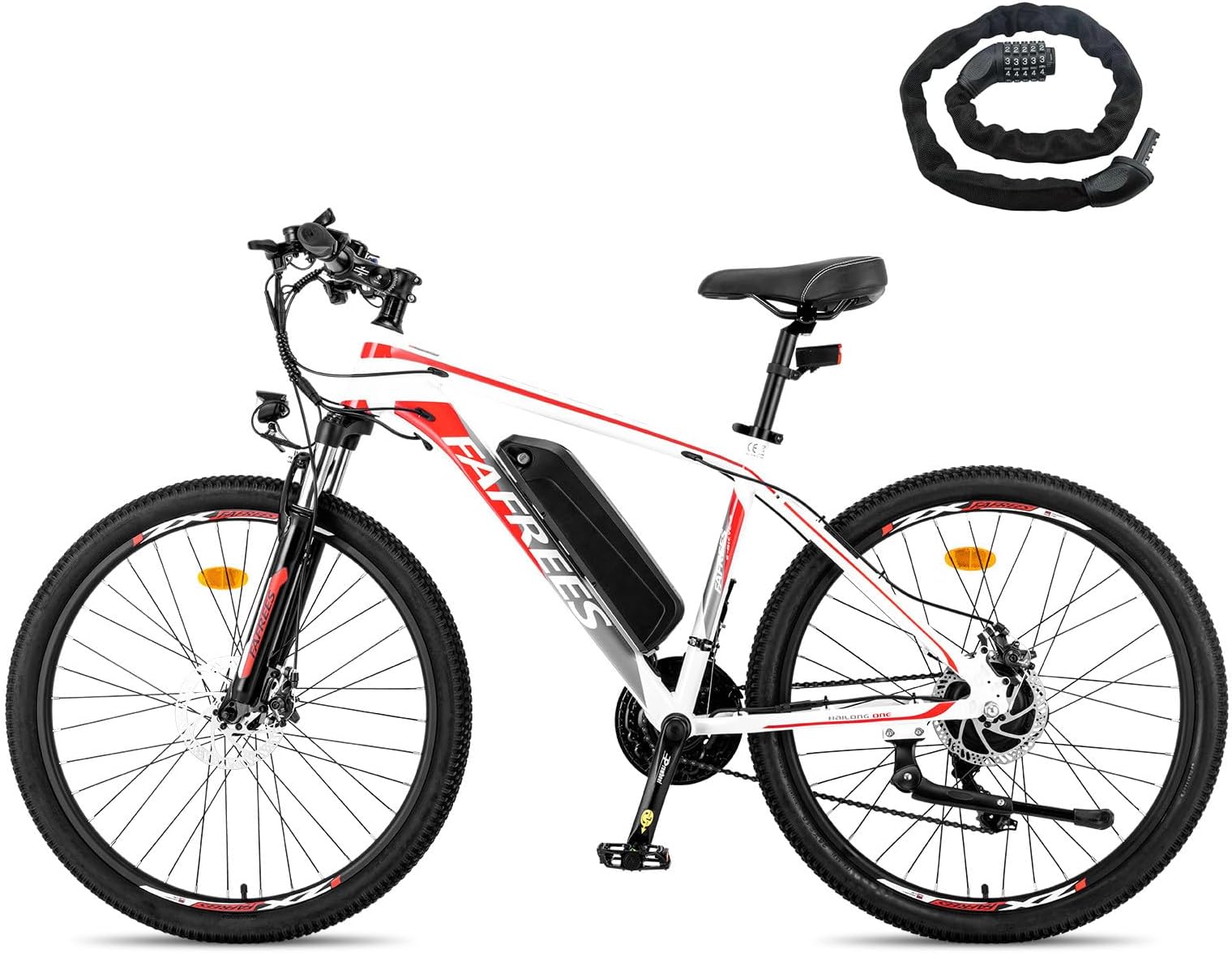 Fafrees 26" Electric Bike, Electric Bikes for Adults WITH 468Wh Removable Battery, Pedal Assist Ebikes for Men Women, 250W Electric Bicycle for City, 25KM/H 21 Speed MTB, HAILONG White