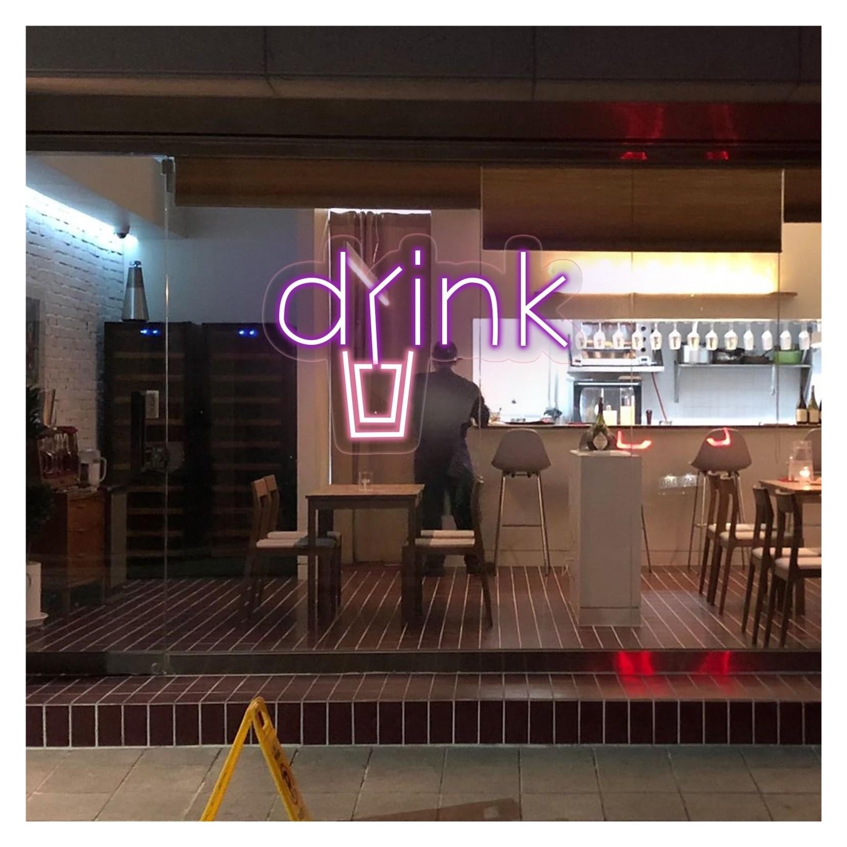 RONGCH Hanging Art Signs Drink with Cup & Straw Neon Sign,Suitable for Milk Tea Shop Wall Decor with Dimmable 28cmx40cm(D)