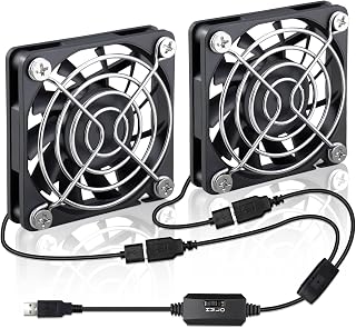 2 Packungen Wathai 60mm x 10mm USB Computer Lüfter 5V mit Drehzahlregelung | DC Brushless Kühllüfter für Ladegerät PC Gehäuse Router Raspberry Pi Radiator Kühler Belüftung