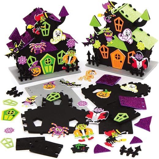 Baker Ross AX257 Halloween Haunted House Kit - Pack of 2, Halloween Decorations, Arts & Crafts, Gifts, Party Activities and More