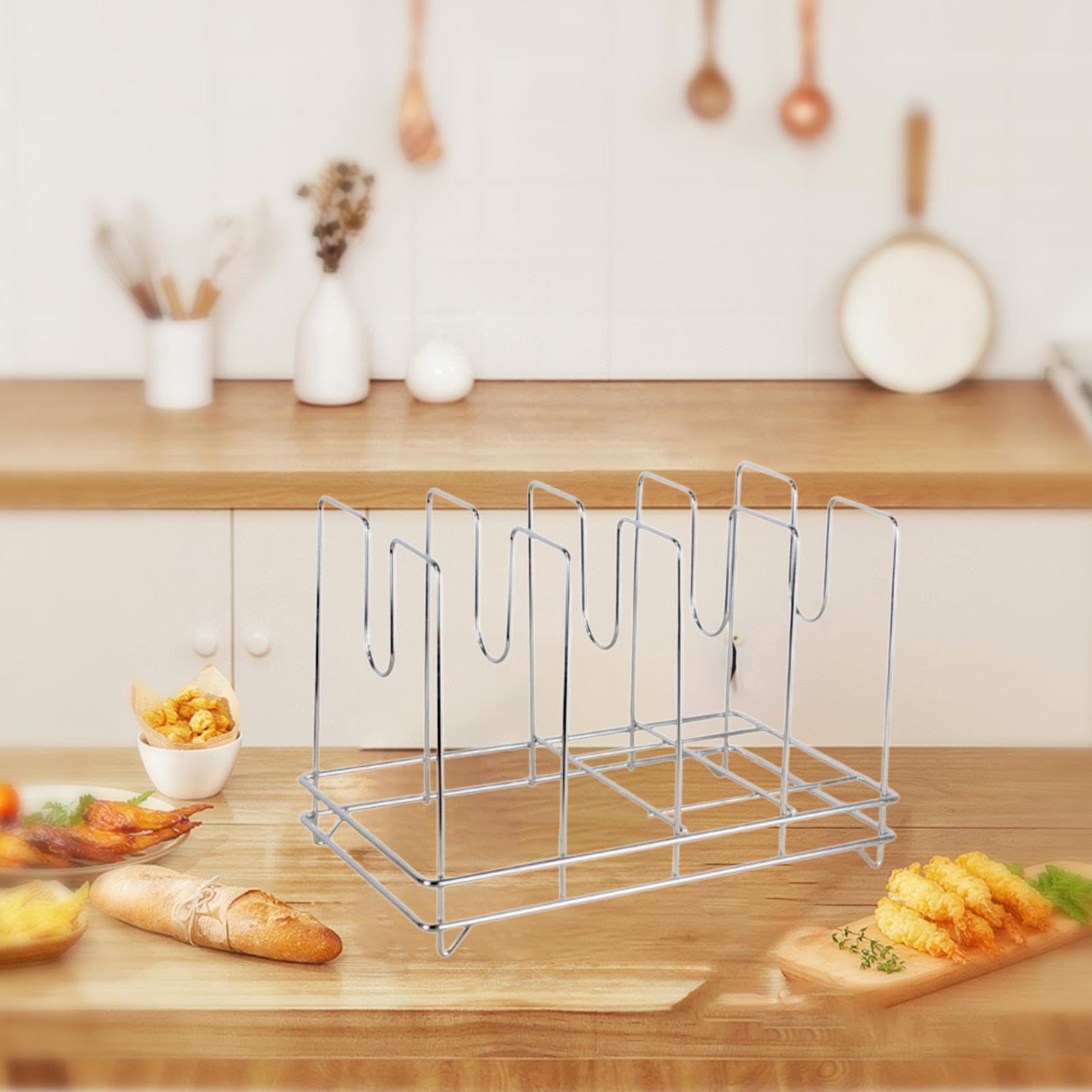 Pizza Rack Grille de Refroidissement Plateau Support INOX Porte-Plateau Rangement Ventilation Adapté Aux Cuisines Pâtisseries Restaurants, 4 Grille