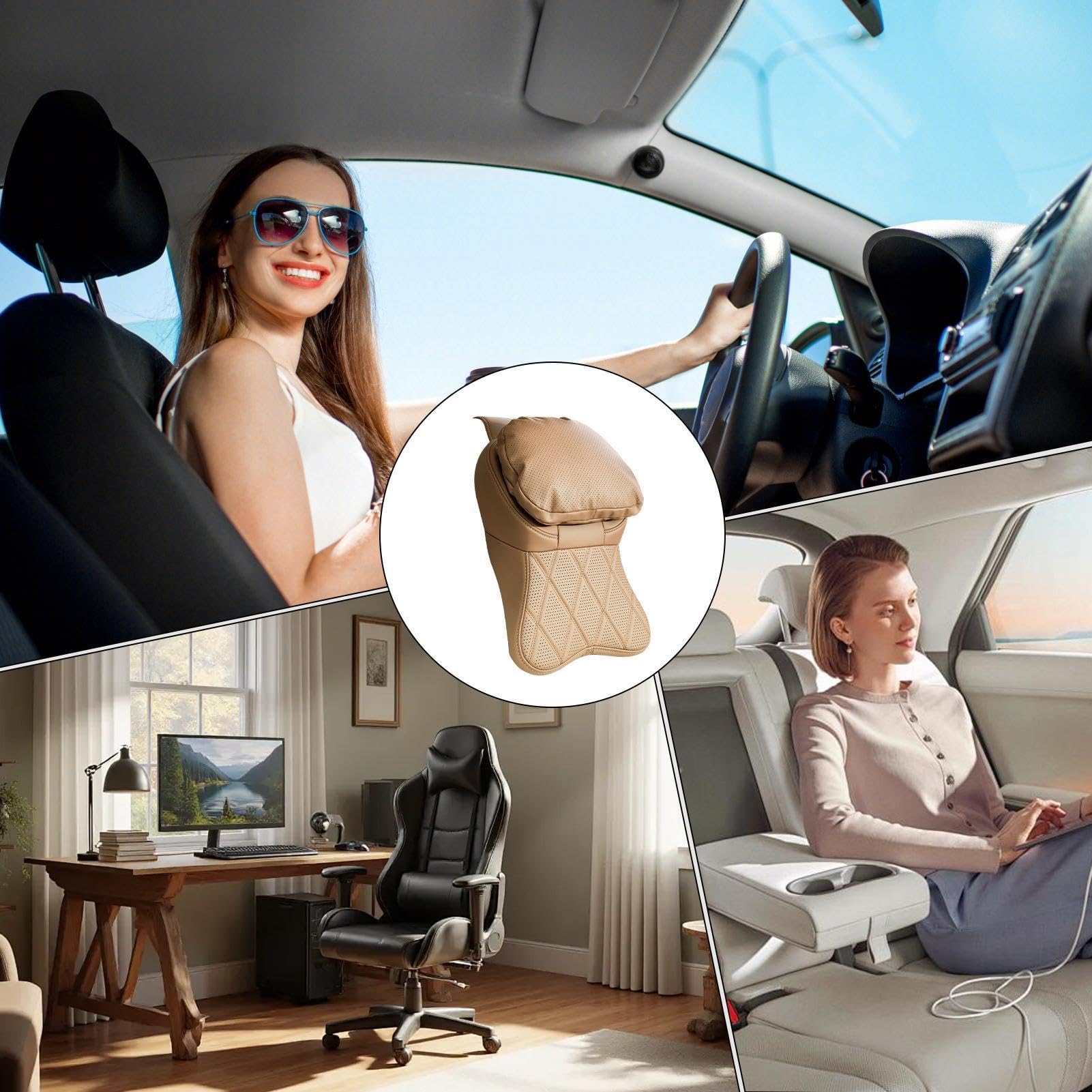 Poggiatesta Per Auto Cuscino ergonomico in memory foam con cinturino | Poggiatesta da auto Per Viaggi Su Strada, In Camion E In Aereo, E Per Ufficio