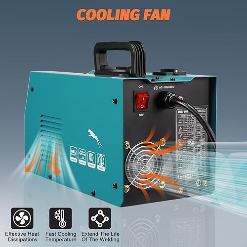 Miniatura 13 de Soldador MIG de 270 amperios, núcleo de flujo de 110 V/220 V, gas, inversor IGBT, antorcha y alambre de soldadura sólido de 2 libras, soldador 270