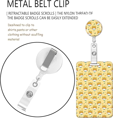 Miniatura 4 de Portatarjetas con cordón, portatarjetas de identificación de moda con cordones retráctiles, clip de fibra suave de metal resistente para cartera de