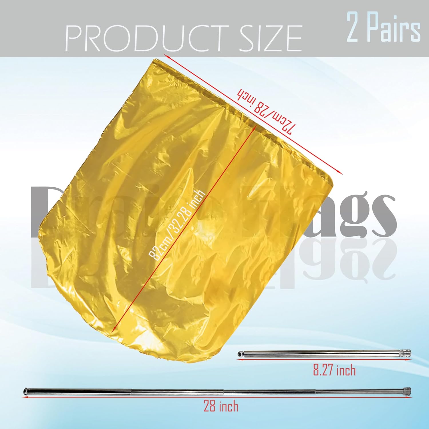 4 Pcs Set 32 inch Praise Dance Worship Flags with Scalable Rod for Adult Outdoor Practice Performance Semicircle Praise Church Flags for Worship Dance Gold