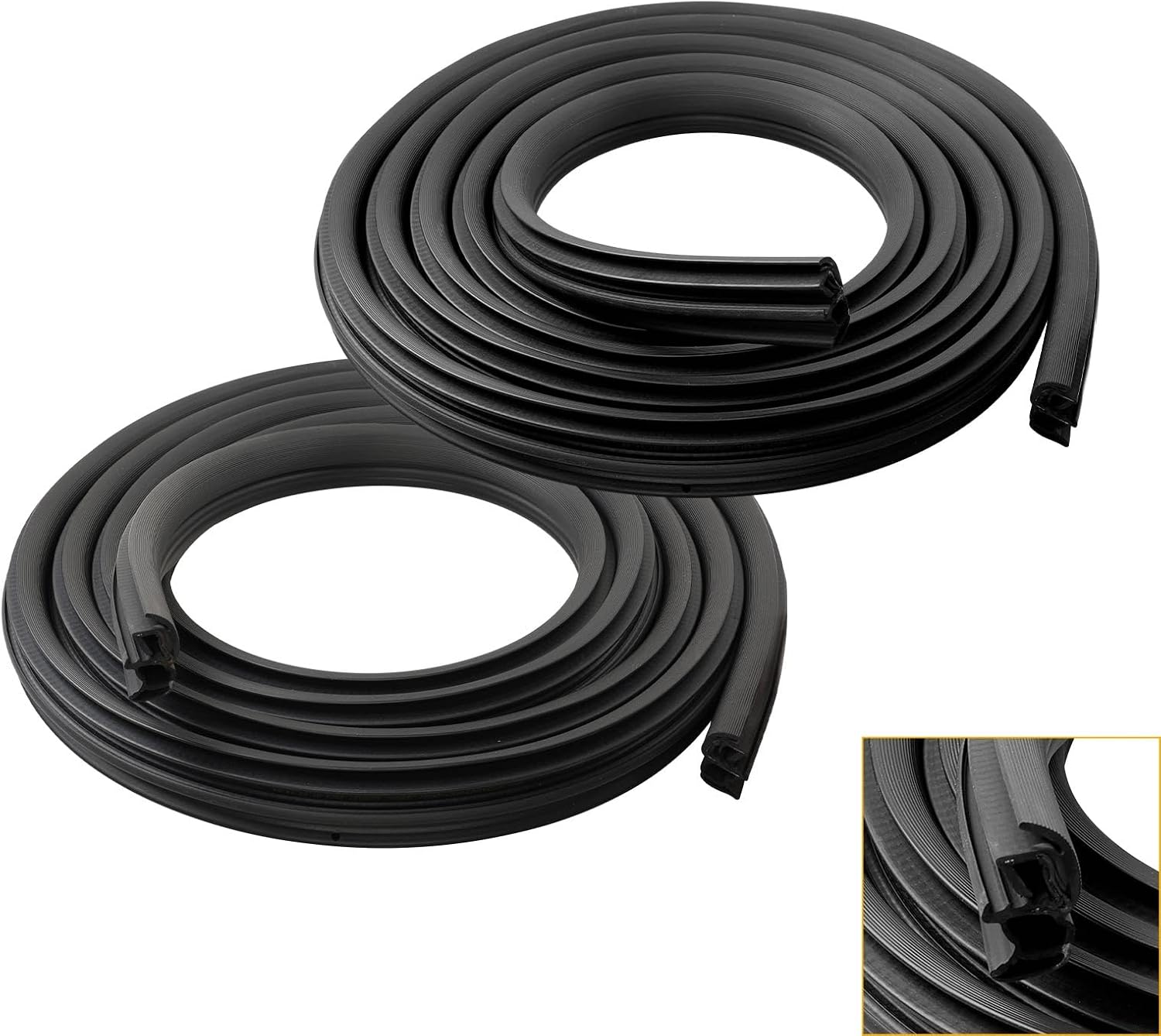 Front Door Weather Strip Seal for 2007-2014 Chevrolet Avalanche Suburban 1500/2500 Tahoe, Gmc Yukon XL 1500/2500, Cadillac Escalade ESV/EXT Door Weatherstrip Seal Replace#22766409 22766410 2PCS