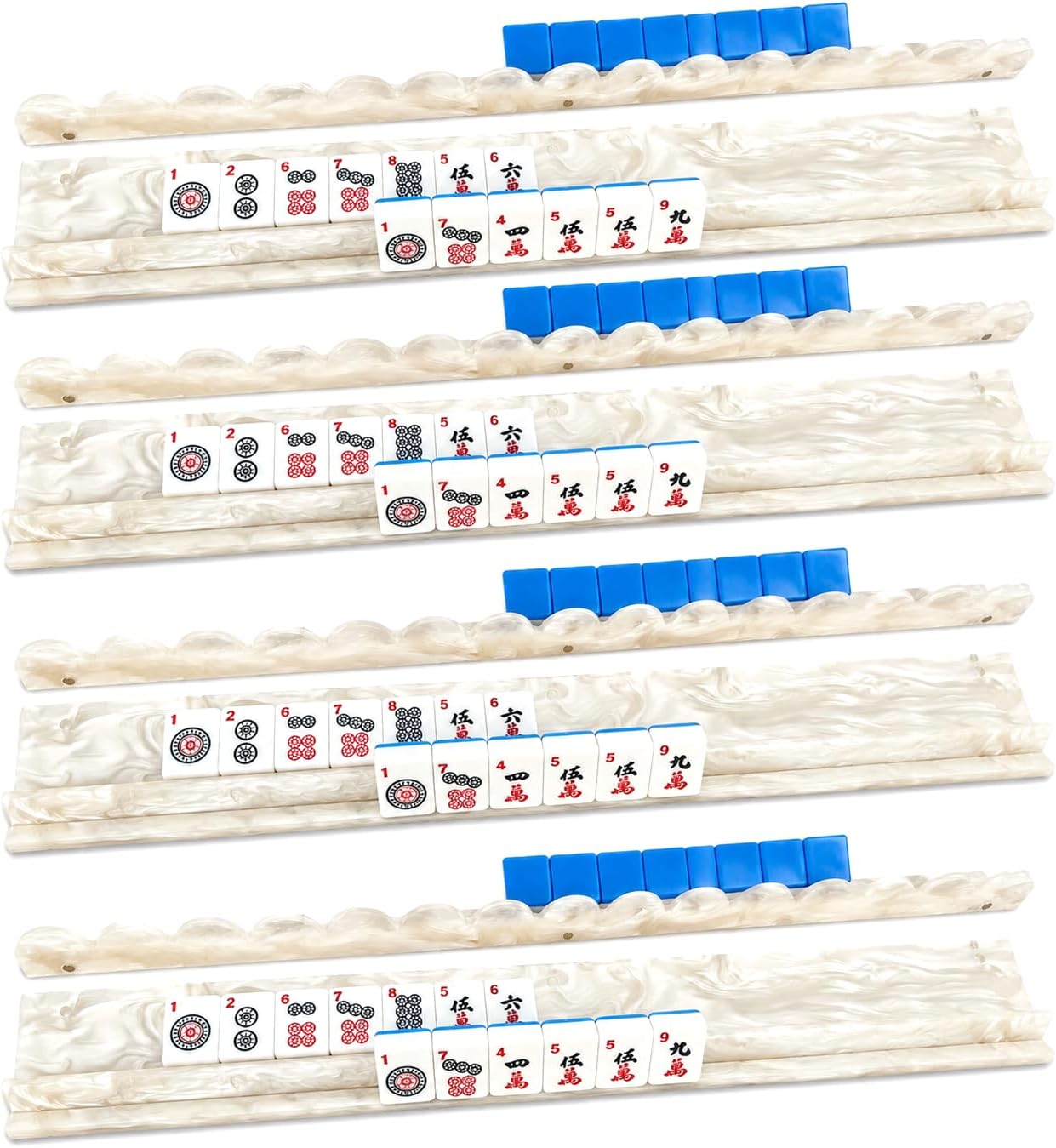 Shell Beige Set of 4 Racks with Wavy Magnetic Pusher